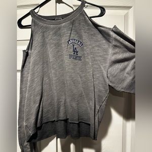 Cropped Victoria’s Secret pink dodgers sweatshirt